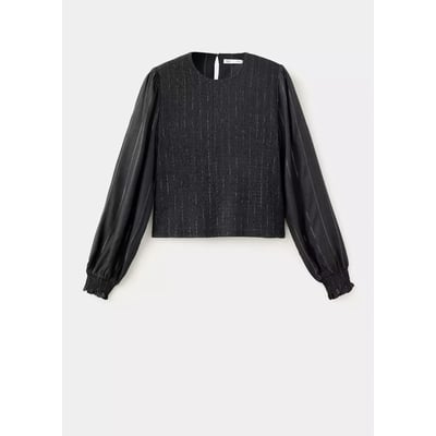 Blouse à motif nid d'abeille en fil métallisé MANGO TEEN