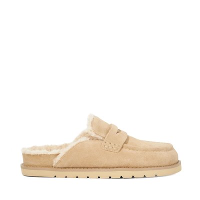 Mocassins en daim à arrière ouvert doublés imitation peau de mouton - GOLDY DUNE LONDON
