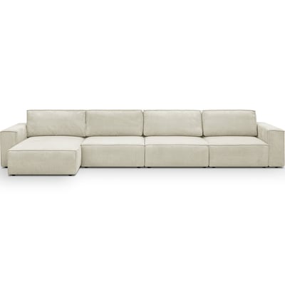 Canapé d'angle modulable 6/7 places en velours côtelé - Harper Mod HOMIFAB