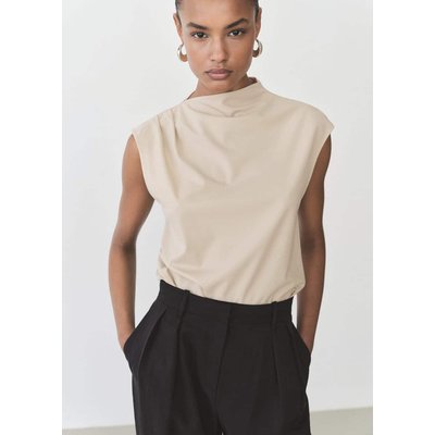 T-shirt col asymétrique froncé MANGO