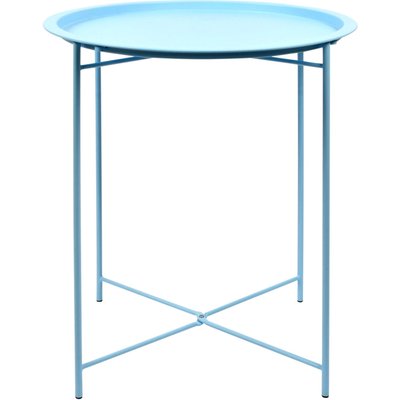 Table d'appoint en acier nuances de bleu JARDINDECO