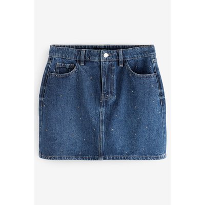 Mini-jupe en denim ornée NEXT