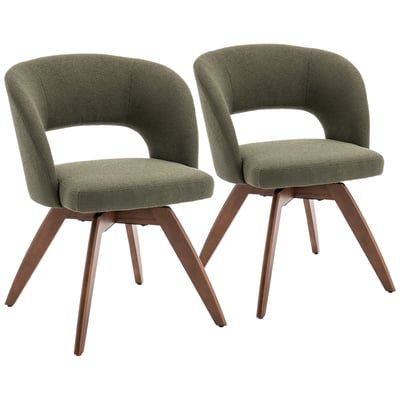 Lot de 2 chaises en bois et tissu boucle, HOLLY HAPPY GARDEN