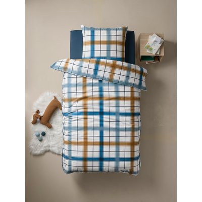 Parure housse de couette + taie d'oreiller enfant en flanelle RETRO WINTER, avec coton recyclé VERTBAUDET