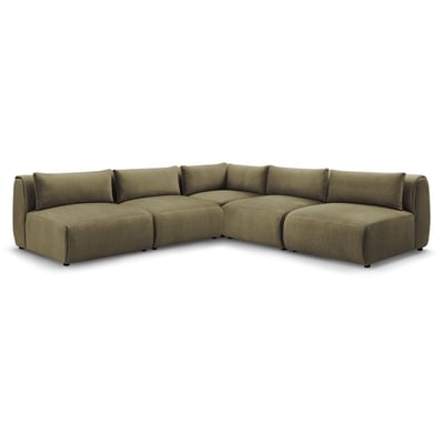 Canapé modulable 5 places en velours, JEANNE BOBOCHIC