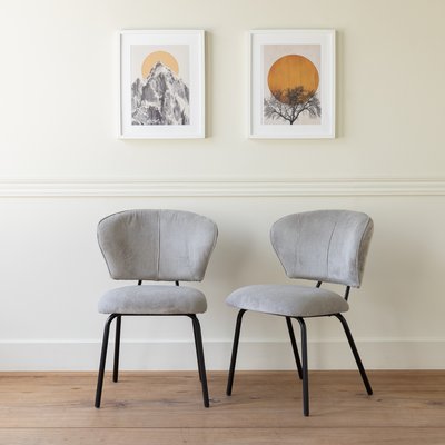 Lot de 2 chaises en velours côtelé, NILSA HAPPY GARDEN