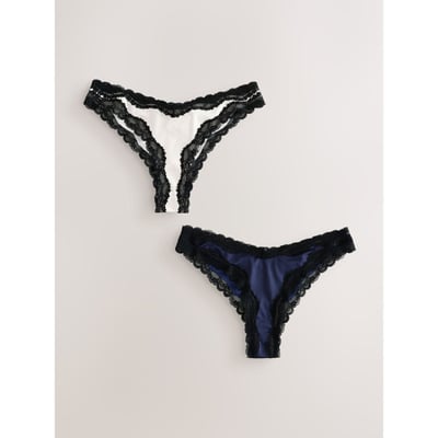 Culotte brésilienne avec dentelle, lot de 2 NEXT