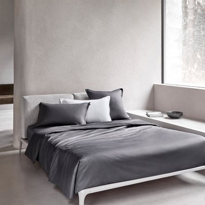 Housse de couette en satin de coton blanc, LOFT BOSS HOME