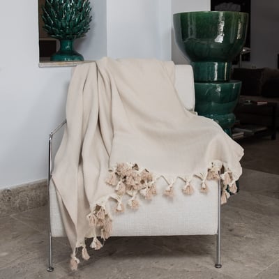Set de 2 plaids coton MEGEVE FEBRONIE