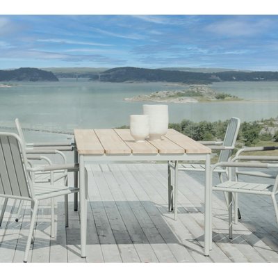 Table de jardin en aluminium vert argile et teck 238 cm OSLO PIER IMPORT