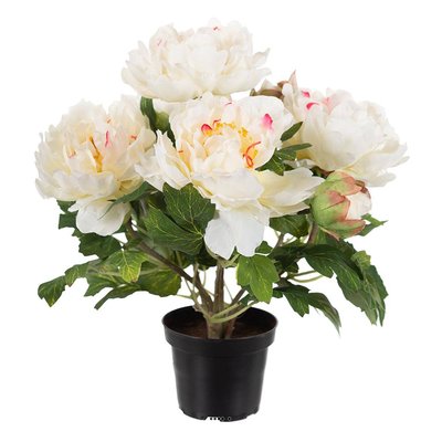 Pivoine artificielle en pot H 35 cm 4 fleurs ARTIFICIELLES