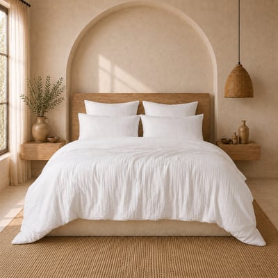 Parure de couette 100% gaze de coton lavé C DESIGN HOME TEXTILE