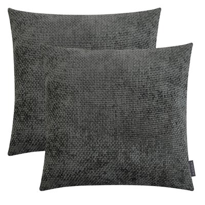 Lot de 2 coussins velours chenille ARLO MAGMA HEIMTEX