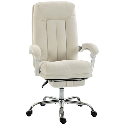 Chaise de bureau Chenille Crème HOMCOM
