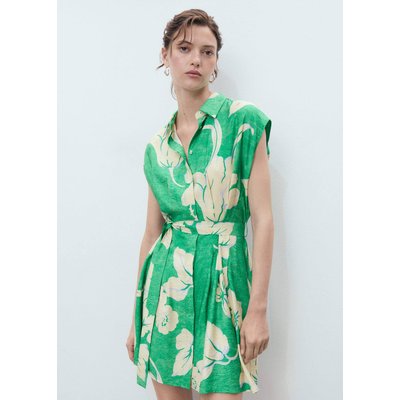 Robe imprimée avec ceinture MANGO