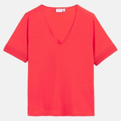T-shirt manches courtes col V VILA