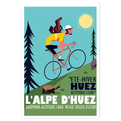 Poster de la montée de l'alpe d'huez HEXOA