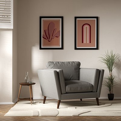 Frida Contemporary Soft Brushed Armchair with Dark Wood Legs & Feather Fillings SO'HOME