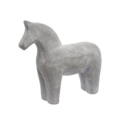Statue cheval en grès gris clair H20 SIA