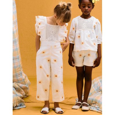 Combinaison en Coton et Lin avec Fleurs et Crochet ZIPPY