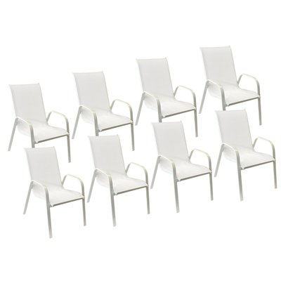 Chaises en textilène, lot de 8, MARBELLA HAPPY GARDEN