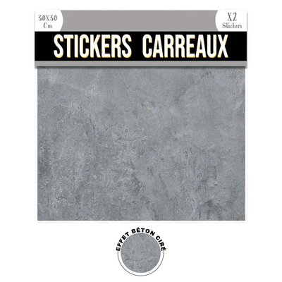 2 Stickers effet béton ciré TOILINUX