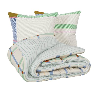 Housse couette + 2 taies a carreaux Ritchi EDEN