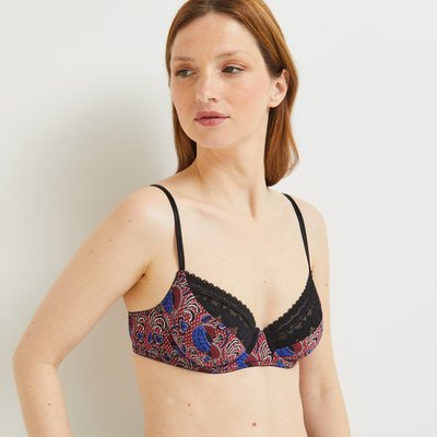 Soutien-gorge corbeille balconnet IMANY en dentelle et microfibre imprimée, Oeko-Tex MONOPRIX