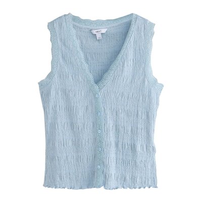 Gilet texturé à col v sans manches NEXT