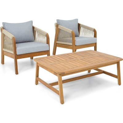 Salon de jardin 2 places en bois FSC - SYMI HOMIFAB