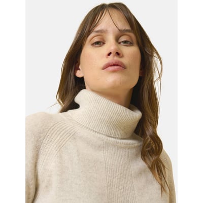 Pull Col Roulé Gris Perle Chiné Lilly JUST CASHMERE