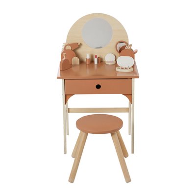 Coiffeuse + tabouret avec accessoires en bois FSC® VERTBAUDET