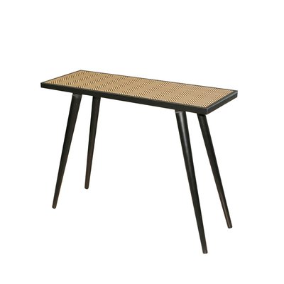 Console Chealsea en bois à motif chevron - Marron et noir TOILINUX