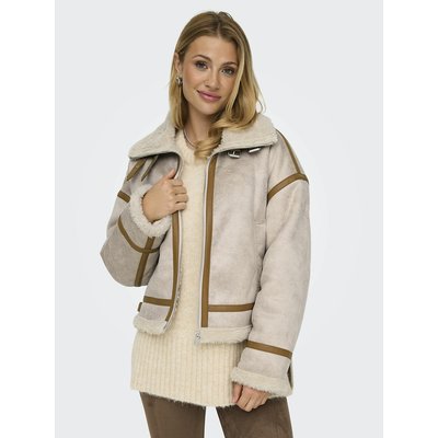 Faux Leather Jacket with Sherpa Collar ONLY