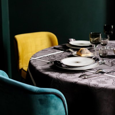 Petit Carré déco en Lin, ARMOIRIES LE JACQUARD FRANCAIS