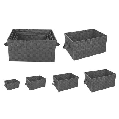 Lot de 5 Paniers avec 2 sangles en Polypropylène et Métal TOILINUX
