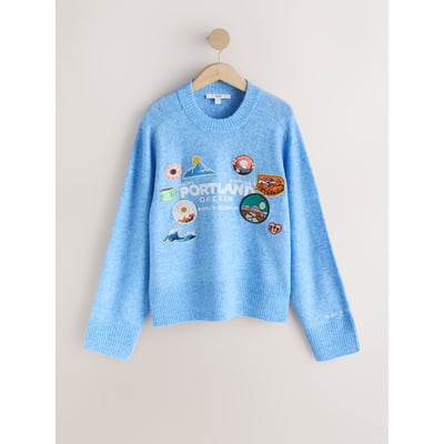 Pull ras du cou en maille avec laine NEXT