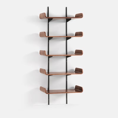 Estantería de pared, chapada en nogal, 5 estantes, CELMA LA REDOUTE INTERIEURS