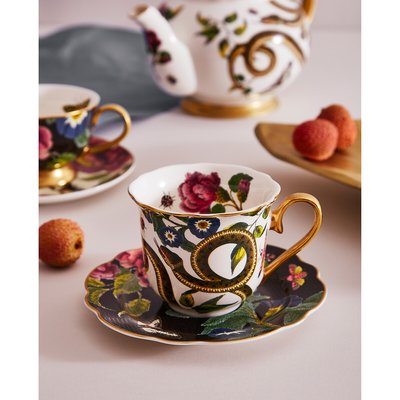 Creatures of Curiosity White Teacup & Saucer SPODE