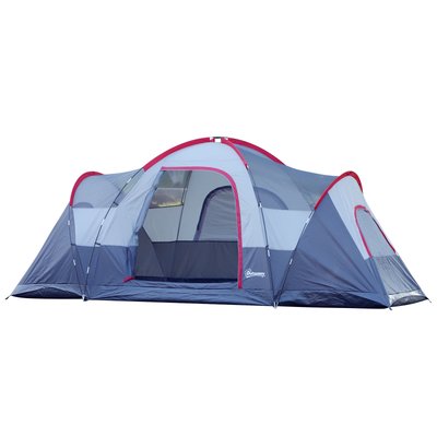 Tente de camping familiale 5-6 personnes gris OUTSUNNY