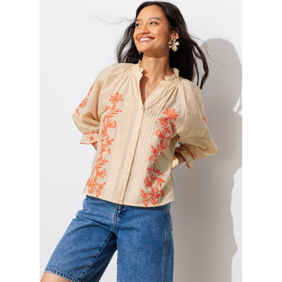 Blouse à broderies fluo PROMOD