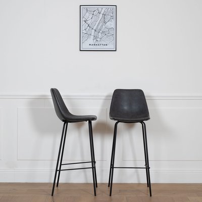 Lot de 2 tabourets de bar vintage, LUCIEN HAPPY GARDEN