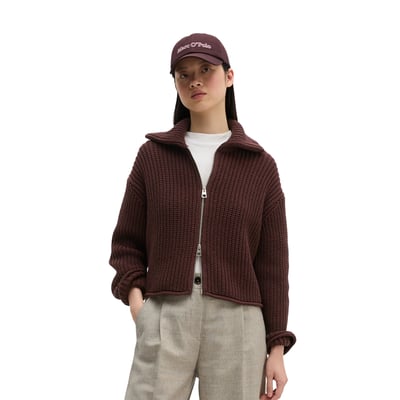 Cardigan zippé loose en mélange de coton organique MARC O'POLO