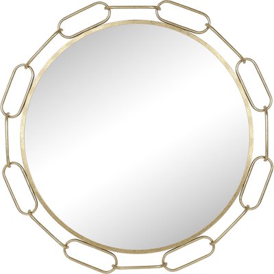 Miroir rond décoratif chaîne métal doré pour mur élégant RECOLLECTION