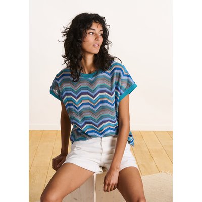 T-shirt manches courtes en jersey zigzag LA FEE MARABOUTEE