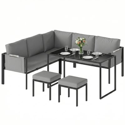 Salon de jardin d'angle 7 places OUTSUNNY