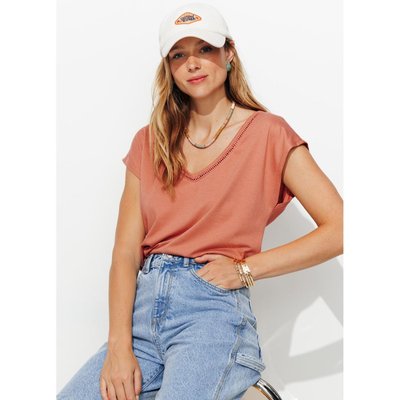 T-shirt col V uni PROMOD
