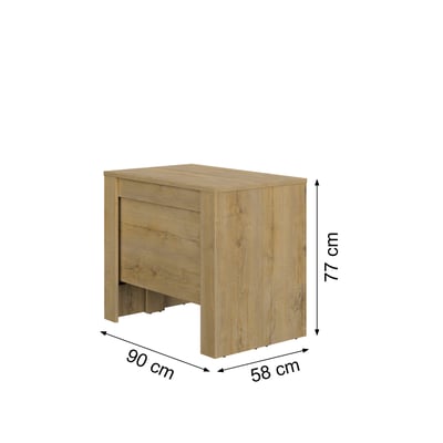 Table console extensible avec rangement intégré DIAGONE