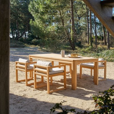 Ensemble de jardin en teck massif 4 chaises LEON TIKAMOON