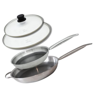 Lot de 2 poêles de 24 et 32 cm avec couvercles sans PFAS Elo ELO